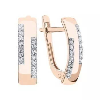 Золотые серьги с фианитами