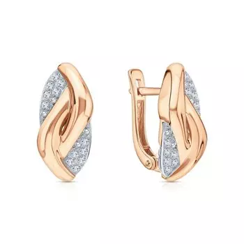 Золотые серьги с фианитами