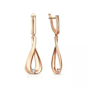 Золотые серьги с фианитами