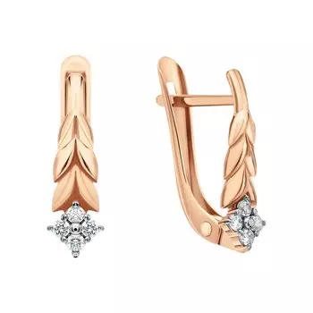 Золотые серьги с фианитами