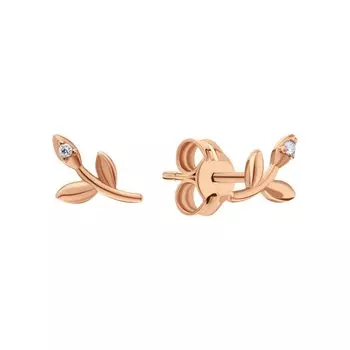 Золотые серьги с фианитами