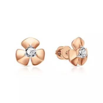 Золотые серьги с фианитами