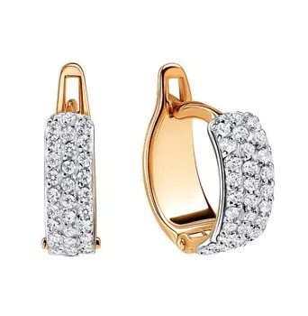 Золотые серьги с фианитами