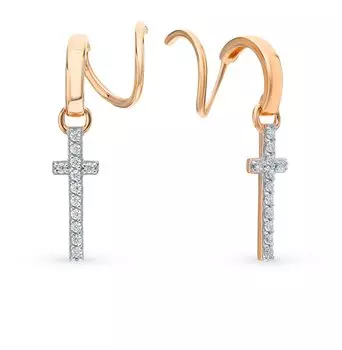 Золотые серьги с фианитами