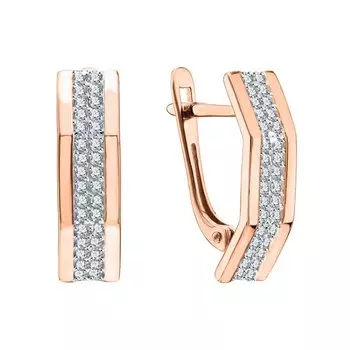 Золотые серьги с фианитами