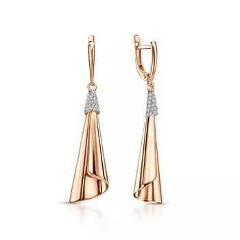 Золотые серьги с фианитами