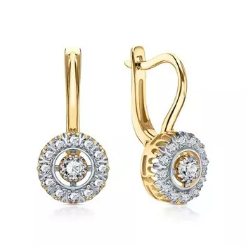 Золотые серьги с фианитами