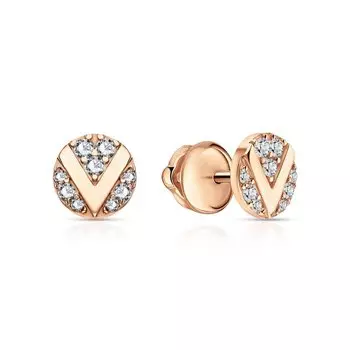 Золотые серьги с фианитами