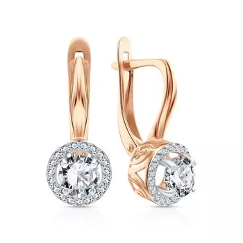 Золотые серьги с фианитами