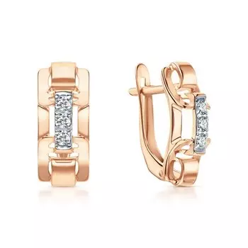 Золотые серьги с фианитами