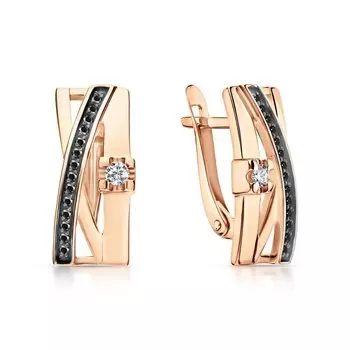 Золотые серьги с фианитами