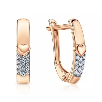 Золотые серьги с фианитами