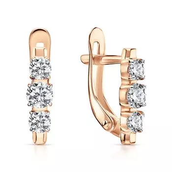 Золотые серьги с фианитами