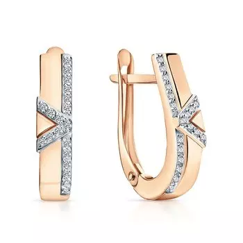 Золотые серьги с фианитами