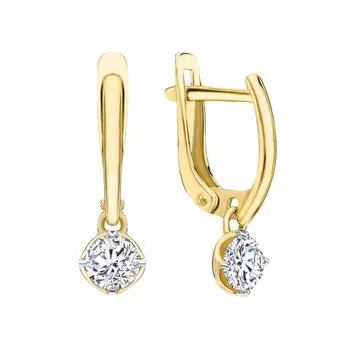 Золотые серьги с фианитами