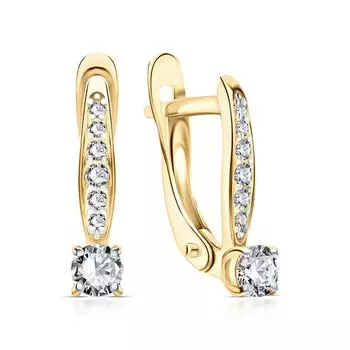 Золотые серьги с фианитами