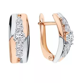 Золотые серьги с фианитами