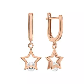 Золотые серьги с фианитами