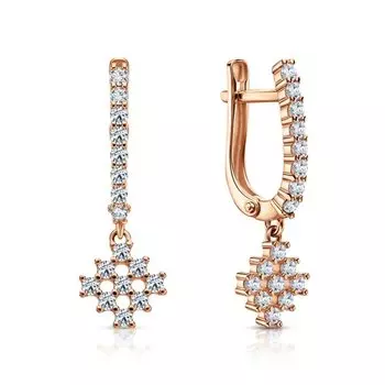 Золотые серьги с фианитами