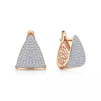 Золотые серьги с фианитами