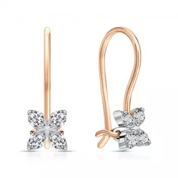 Золотые серьги с фианитами