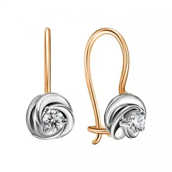 Золотые серьги с фианитами