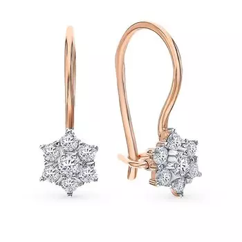 Золотые серьги с фианитами