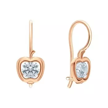 Золотые серьги с фианитами