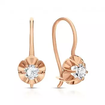 Золотые серьги с фианитами