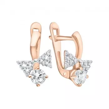 Золотые серьги с фианитами