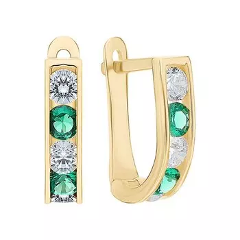 Золотые серьги с фианитами