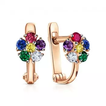 Золотые серьги с фианитами