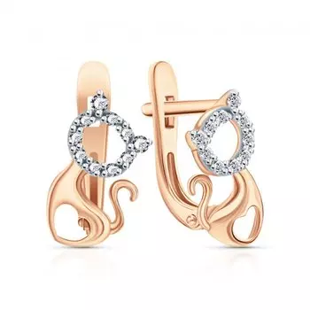 Золотые серьги с фианитами