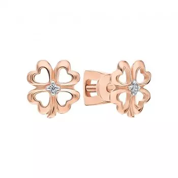 Золотые серьги с фианитами