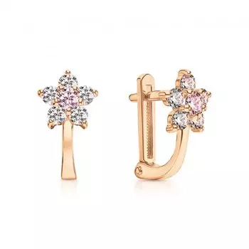 Золотые серьги с фианитами