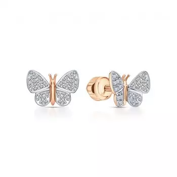 Золотые серьги с фианитами