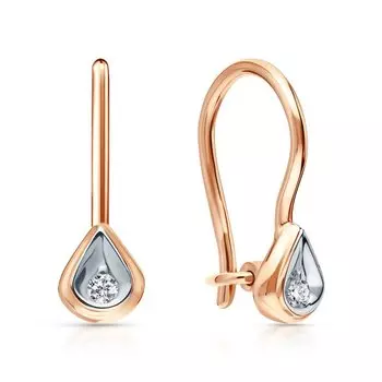 Золотые серьги с фианитами