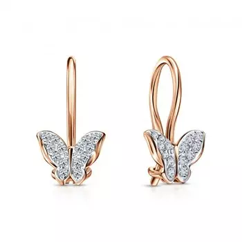 Золотые серьги с фианитами