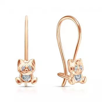 Золотые серьги с фианитами