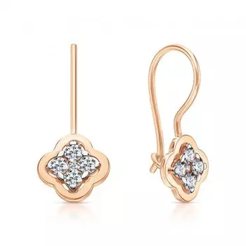 Золотые серьги с фианитами