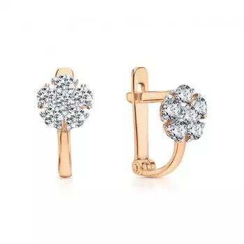 Золотые серьги с фианитами