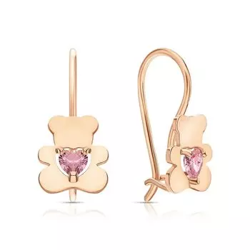 Золотые серьги с фианитами