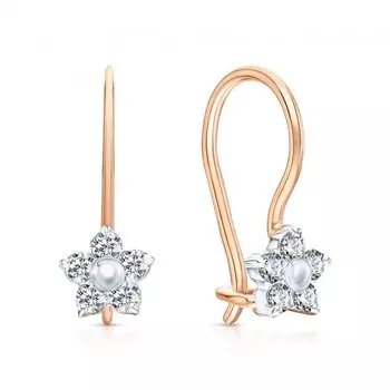 Золотые серьги с фианитами