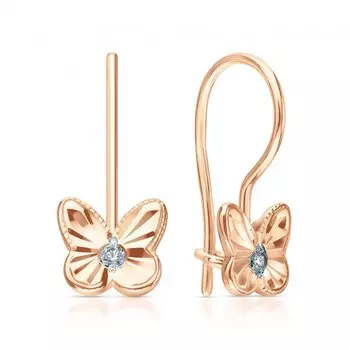 Золотые серьги с фианитами