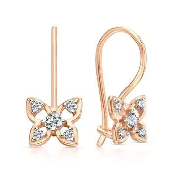 Золотые серьги с фианитами