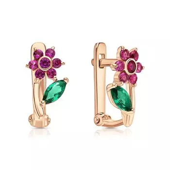 Золотые серьги с фианитами