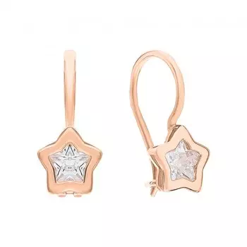 Золотые серьги с фианитами