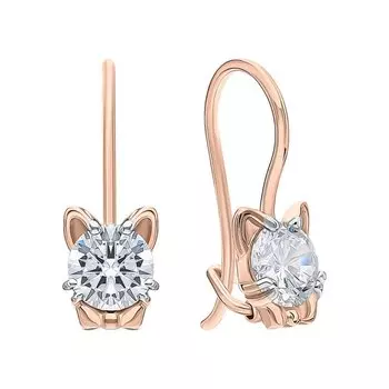 Золотые серьги с фианитами