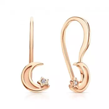 Золотые серьги с фианитами