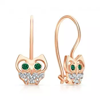 Золотые серьги с фианитами